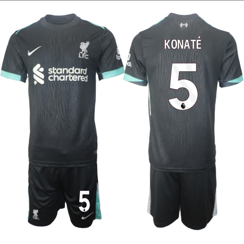 Men 2024-2025 Club Liverpool away Black 5 Soccer Jersey